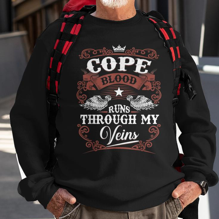 Cope Blood Runs Through My Veins Vintage Family Name Sweatshirt Gifts for Old Men