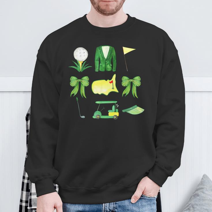 Coquette Bow Masters Golf Tournament Graphic Golfing Golfer Sweatshirt Gifts for Old Men
