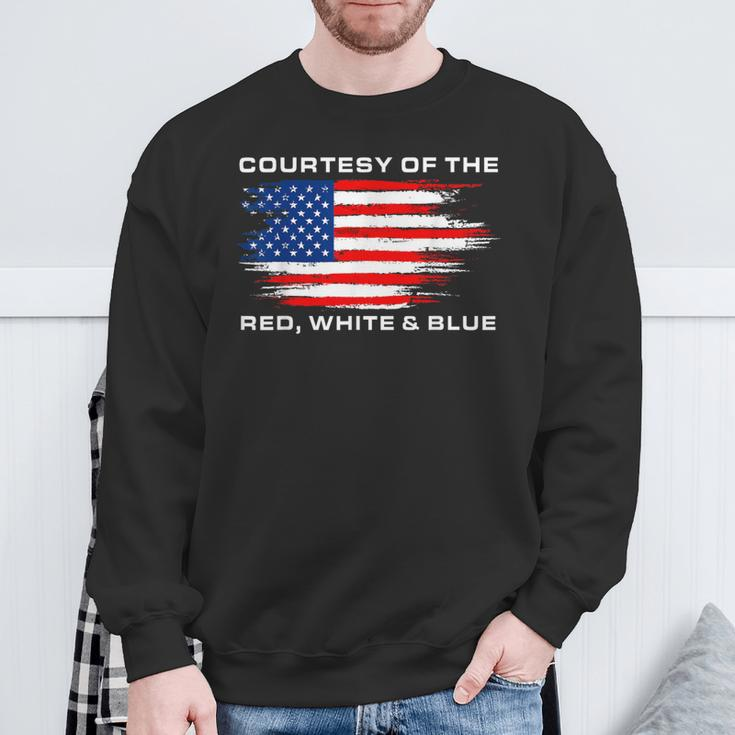 Courtesy Red White And Blue Ic America Us Flag Sweatshirt Gifts for Old Men