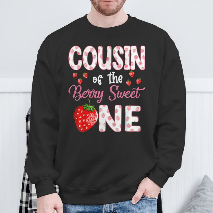 Cousin Of The Berry Sweet One Strawberry First Birthday Sweatshirt Gifts for Old Men