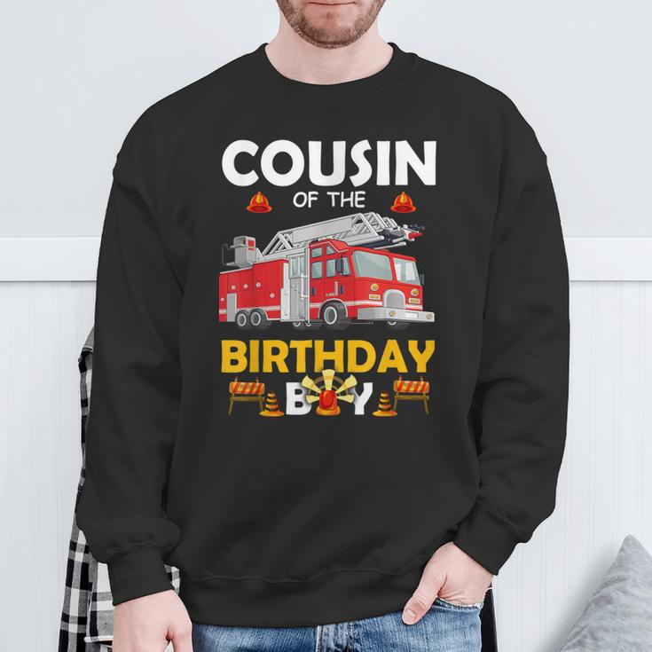 Cousin Of The Birthday Boy Fire Truck Firefighter Party Sweatshirt Gifts for Old Men