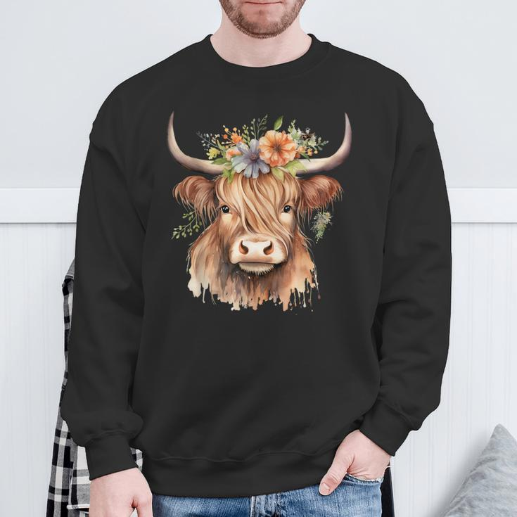 Cow Scottish Highland Cow Western Wear Highland Cow Sweatshirt Gifts for Old Men