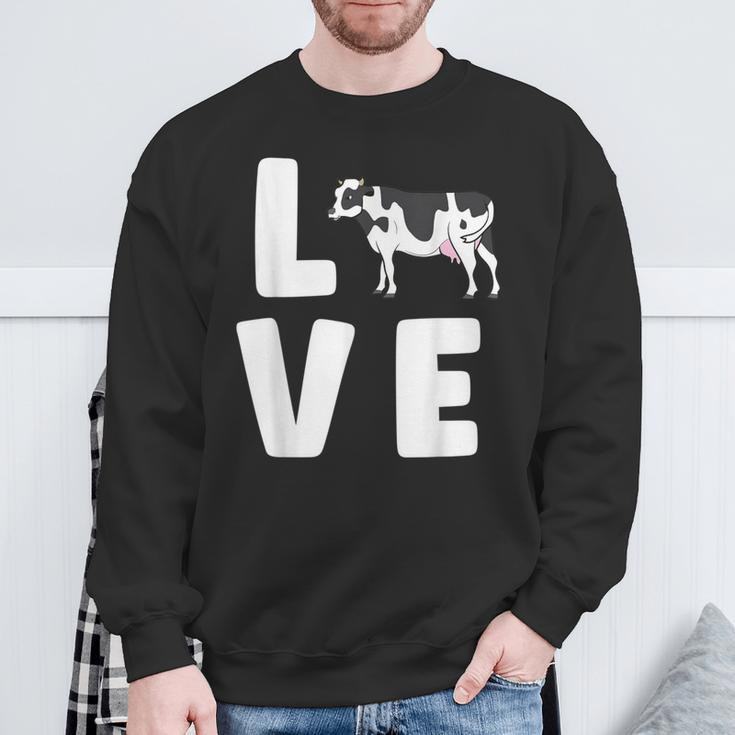 Cows Lover Farm Animal Cow Farmer I Love Cows Sweatshirt Gifts for Old Men