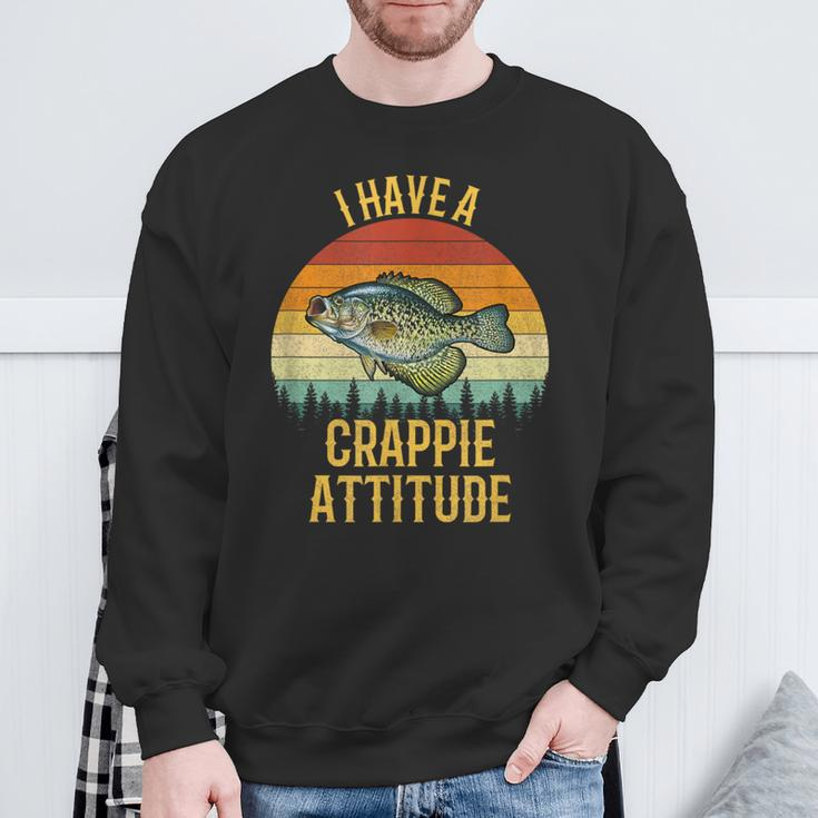 I Have A Crappie Attitude Crappie Fishing Sweatshirt Gifts for Old Men