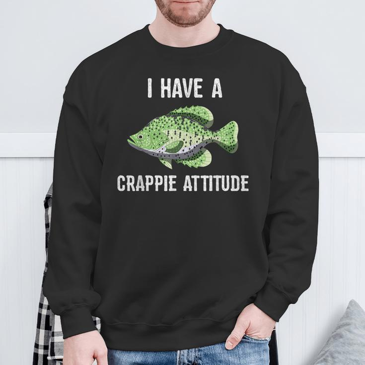 Crappie AttitudeCrappies Fishing Quote Sweatshirt Gifts for Old Men