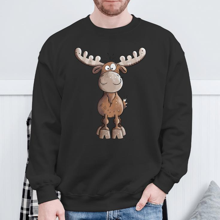 Crazy Elk I Deer Reindeer Fun Animal Motif Sweatshirt Geschenke für alte Männer