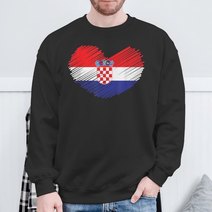 Croatia Flag Hrvatska Land Croate Croatia Sweatshirt Geschenke für alte Männer