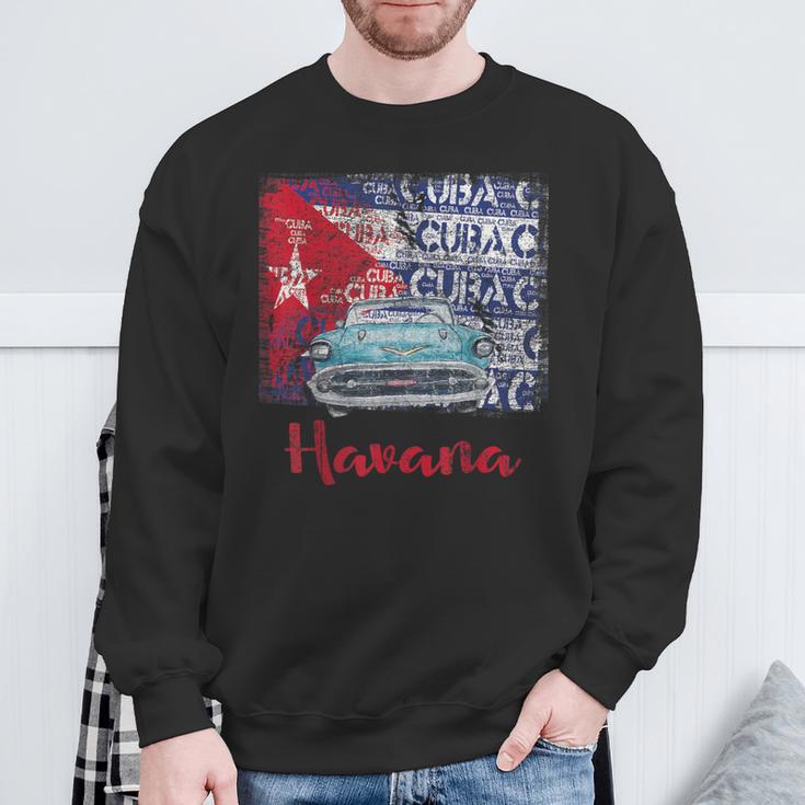 Cuba Havana Cuba Flag Black Sweatshirt Geschenke für alte Männer