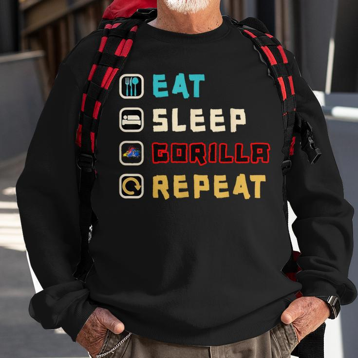 Cute Eat Sleep Gorilla Repeat Monke Tag Vr Gamer Sweatshirt Gifts for Old Men