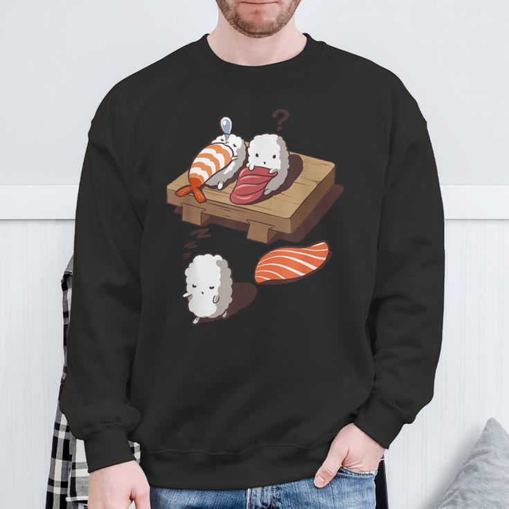 Cute And Japanese Nigiri Sushi Sleepwalking Sweatshirt Gifts for Old Men