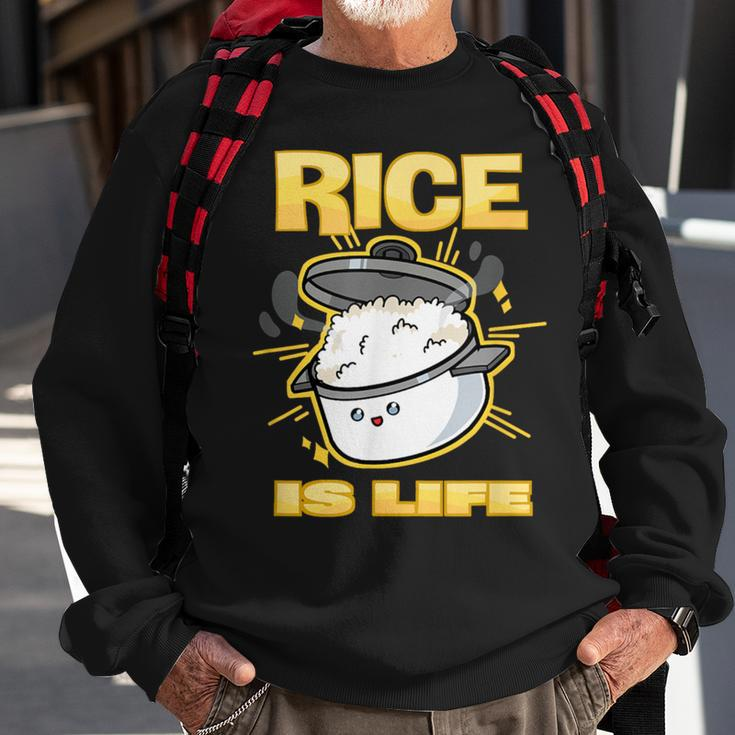 Cute Kawaii Rice Is Life Filipino Food Philippines Sweatshirt Gifts for Old Men