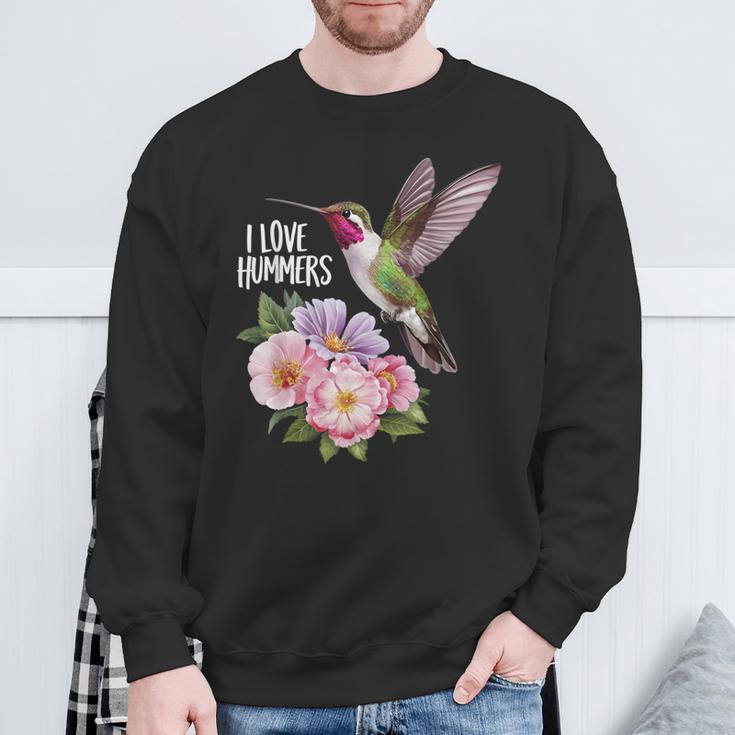 Cute I Love Hummers Colibri Hummingbird Retro Vintage Sunset Sweatshirt Gifts for Old Men