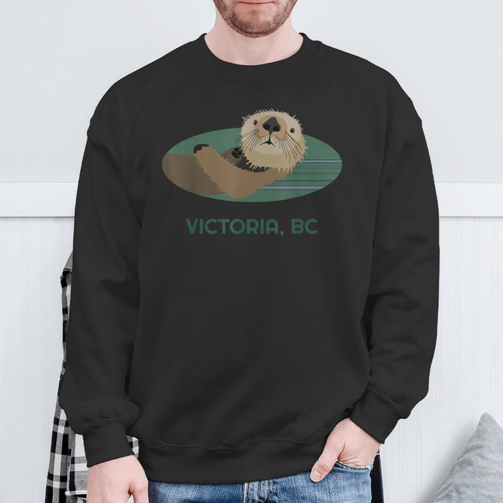 Cute Otter Victoria Bc Coast Resident Fisherman Sweatshirt Gifts for Old Men