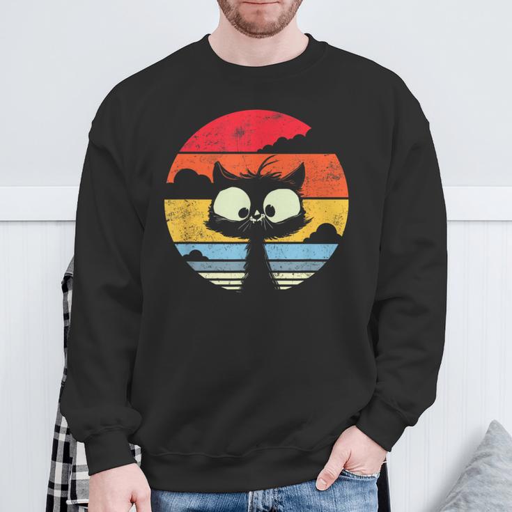 Cute Retro Vintage Cat Sunset Cats Vintage Sweatshirt Geschenke für alte Männer