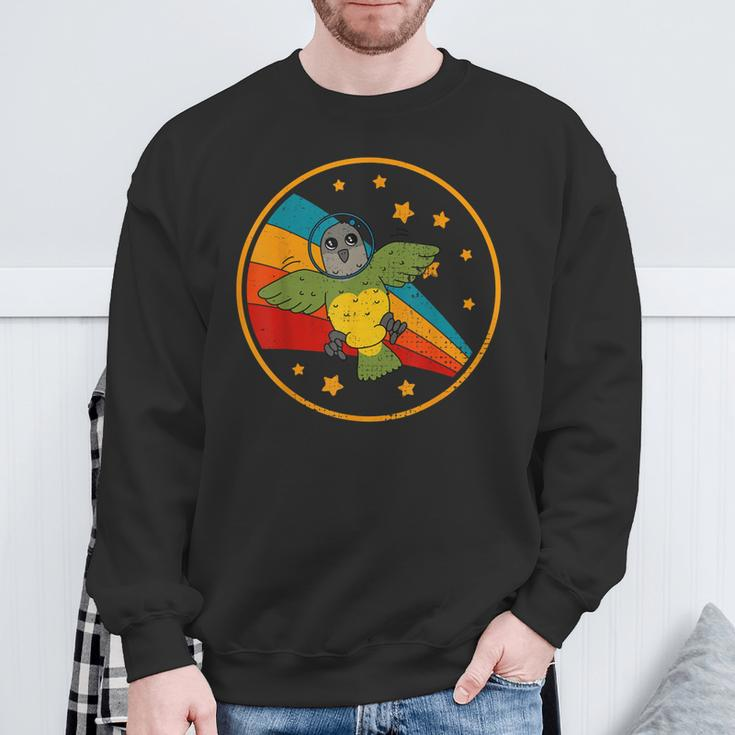 Cute Vintage Senegal Parrot Retro White Parrot In Space Sweatshirt Gifts for Old Men