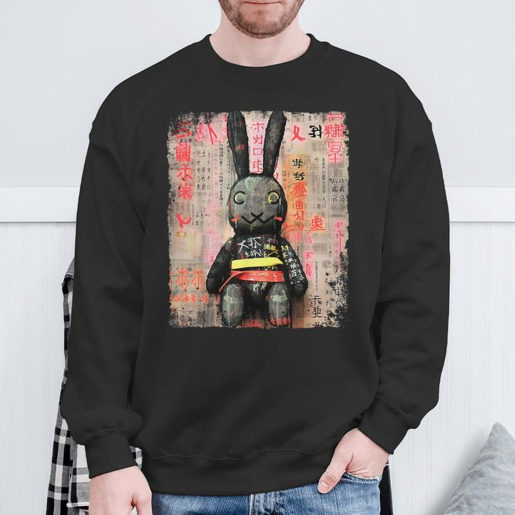 Cyberpunk Rabbit Japanese Futuristic Rabbit Samurei Sweatshirt Geschenke für alte Männer