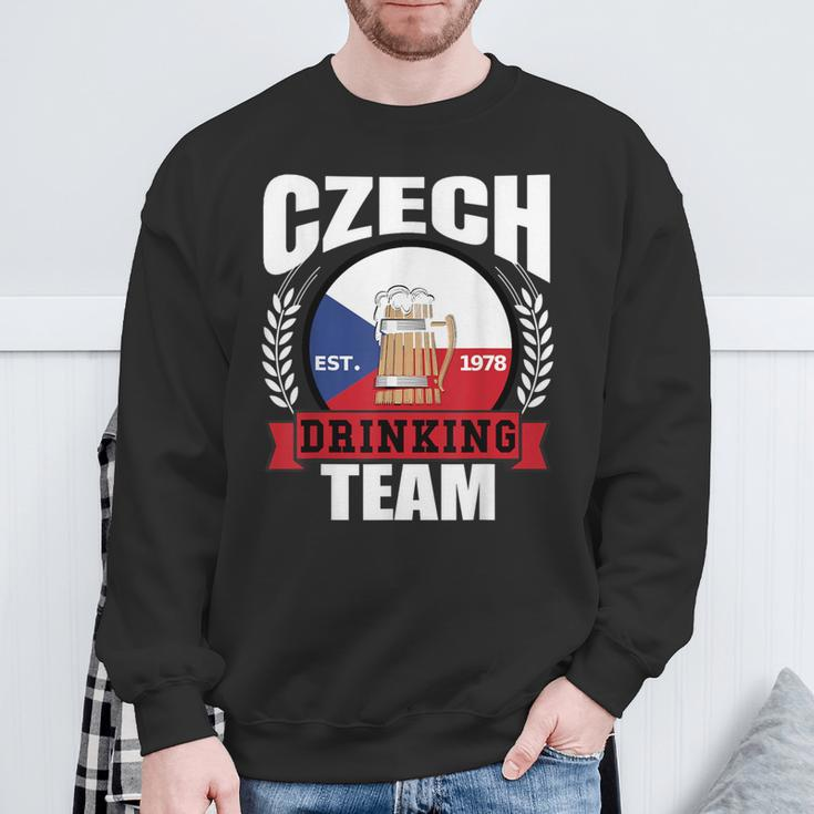 Czech Drinking Team Republic Flag Beer Party Idea Sweatshirt Gifts for Old Men