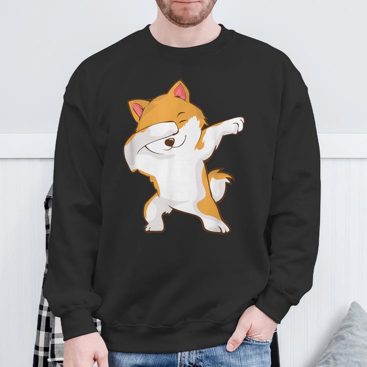 Dabbing Akita Inu Sweatshirt Geschenke für alte Männer