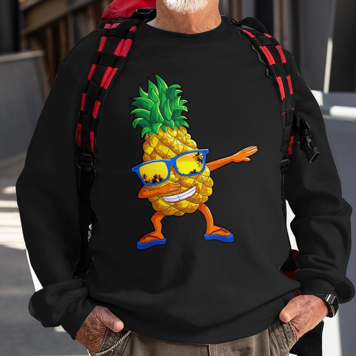 Dabbing Pineapple Kid Beach Vacation Summer Hawaii Sweatshirt Gifts for Old Men