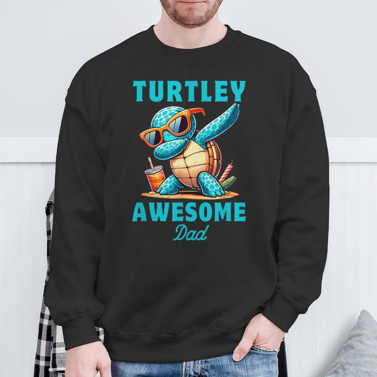 Dabbing Schildkröte Ozean Tierliebhaber Papaatertag Sweatshirt Geschenke für alte Männer