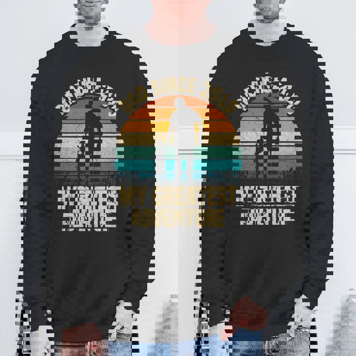 Dad Since 2010 My Greatest Adventure Vintage Father's Day Sweatshirt Gifts for Old Men