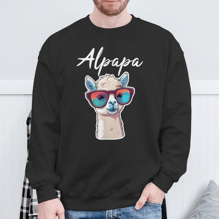 Dad Alpaka Fan Liebhaber Papaatertag Geschenk Alpapa Lama Sweatshirt Geschenke für alte Männer