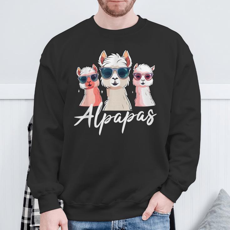 Dad Alpaka Lama Fan Liebhaber Papaatertag Geschenk Alpapa Sweatshirt Geschenke für alte Männer