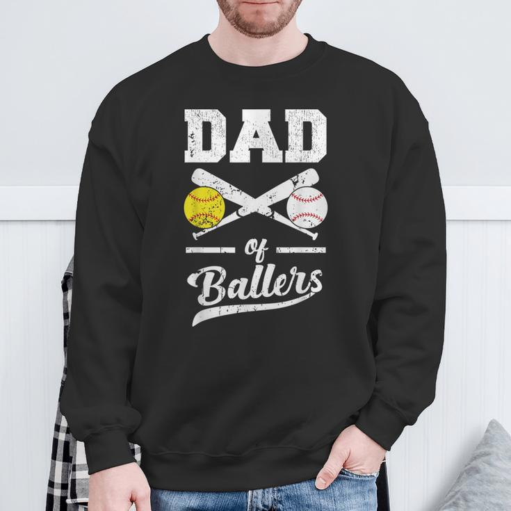 Dad Of Ballers Dad Of Baseball And Softball Player For Dad Sweatshirt Gifts for Old Men