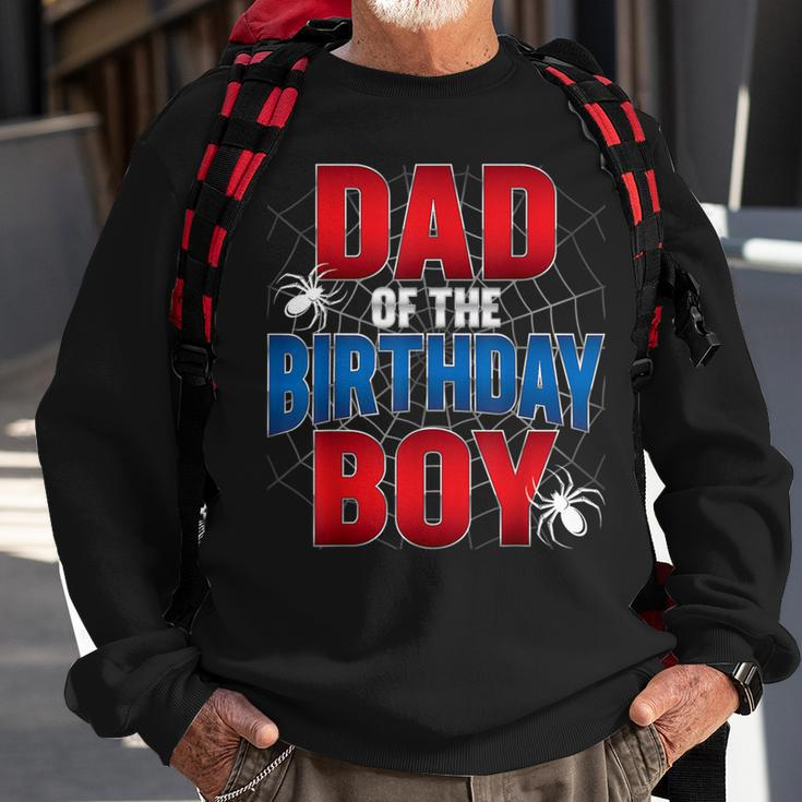 Dad Of The Birthday Boy Costume Spider Web Birthday Party Sweatshirt Gifts for Old Men