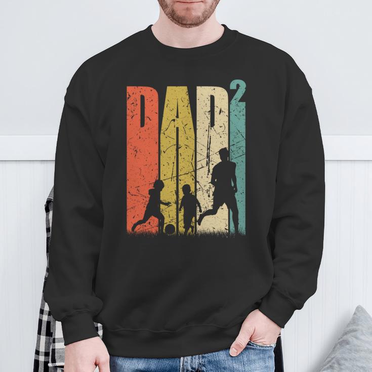 Dad Hoch 2Ater Zwei Papa Mit Son Football Sweatshirt Geschenke für alte Männer