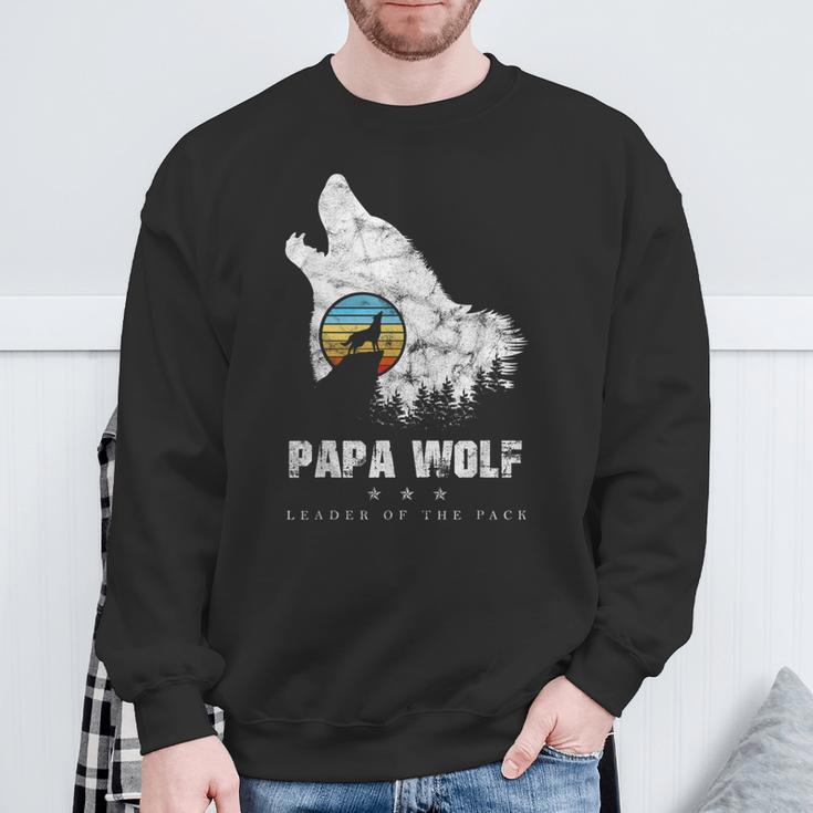 Dad Wolf Rudelführer Father's Day Wolfs intage Sweatshirt Geschenke für alte Männer