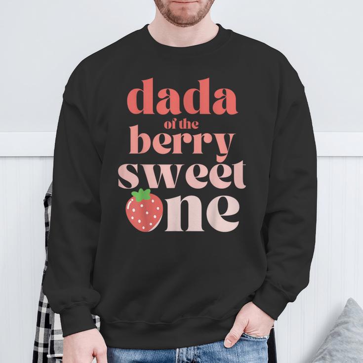 Dada Of The Berry Sweet One Strawberry Birthday Party Dad Sweatshirt Gifts for Old Men