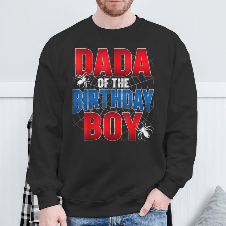 Dada Of The Birthday Spider Web Boy Family Matching Sweatshirt Gifts for Old Men