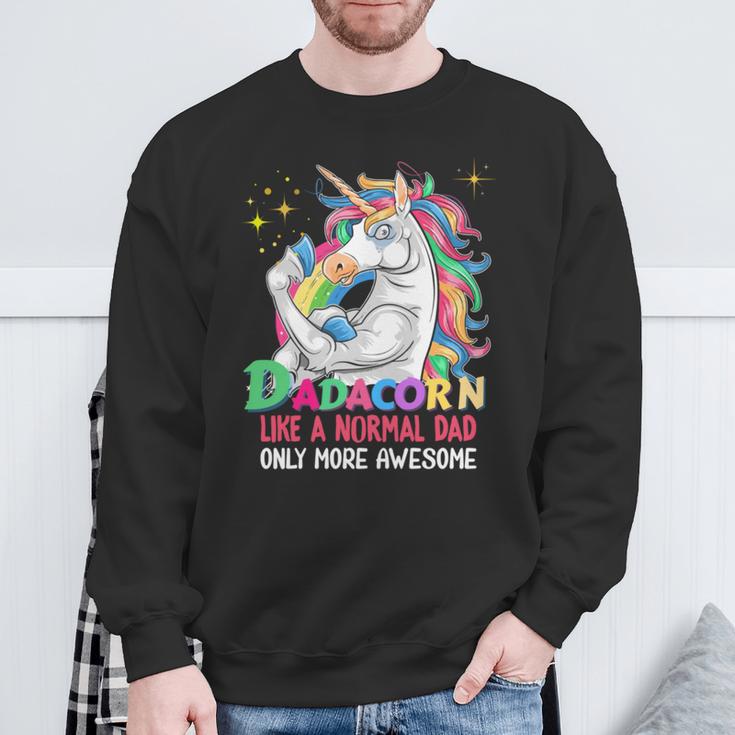 Dadacorn Muscle Unicorn Familienmatching Für Papa-Liebhaber Sweatshirt Geschenke für alte Männer