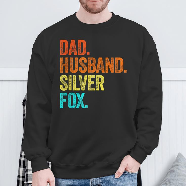 Daddy Husband Silver Fox Fathers Day Birthday Gray Hair Grey Sweatshirt Gifts for Old Men