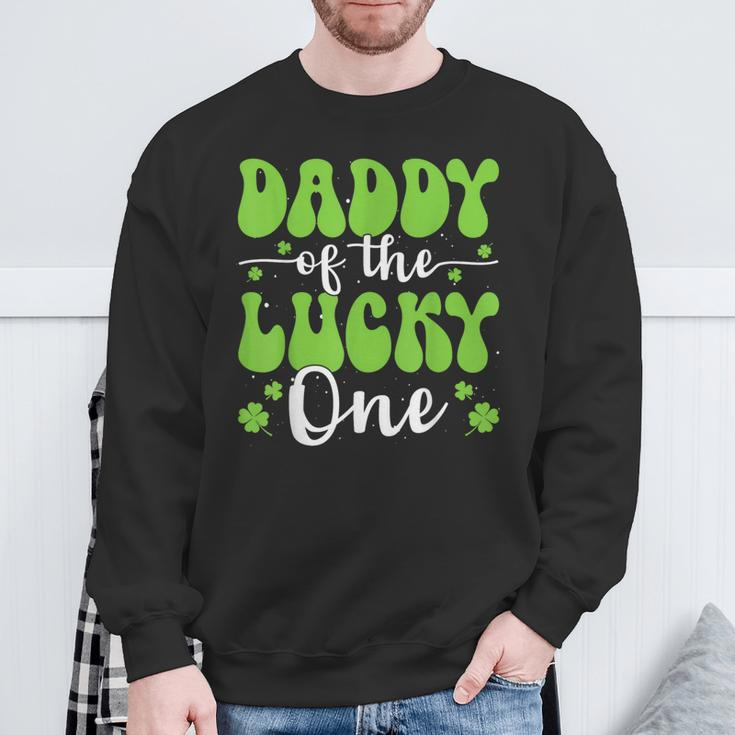 Daddy Of The Lucky One First Birthday St Patrick's Day Sweatshirt Gifts for Old Men