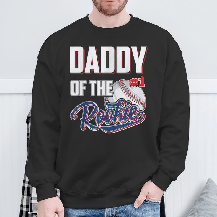 Daddy Of Rookie 1 Years Old Team 1St Birthday Baseball Sweatshirt Gifts for Old Men
