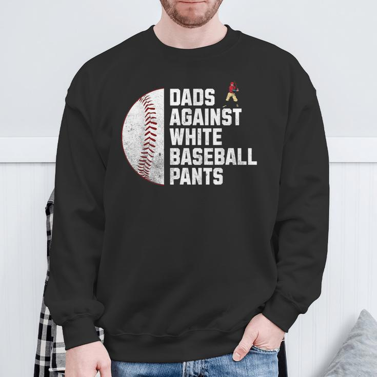 Dads Against White Baseball Pants Fathers Day Baseball Dad Sweatshirt Gifts for Old Men
