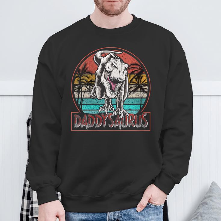 Damen Dino Daddysaurus Papa PapasaurusRex Mit-Ausschnitt Sweatshirt Geschenke für alte Männer