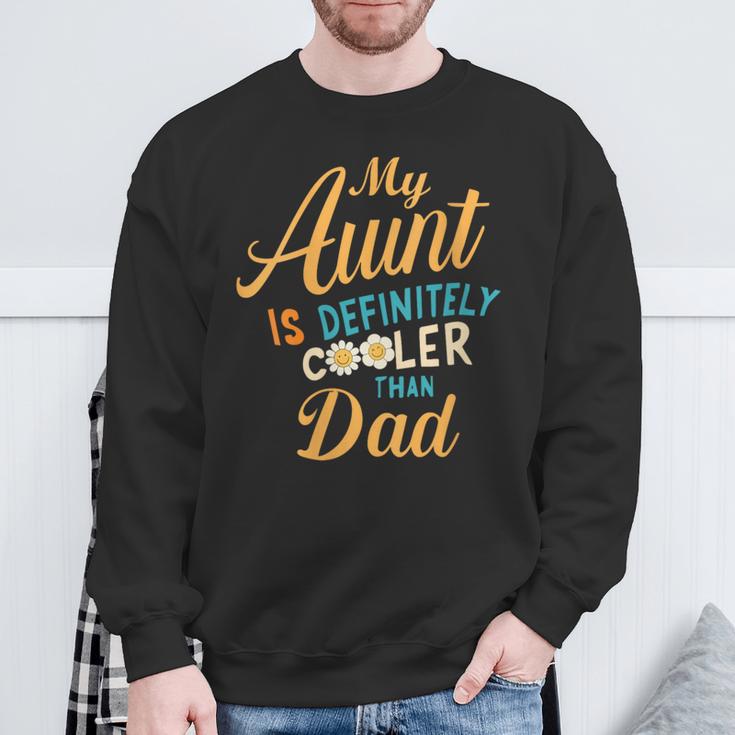 Damen Meine Tante Ist Definitiv Cooler Als Meine Papa- Mit-Ausschnitt Sweatshirt Geschenke für alte Männer