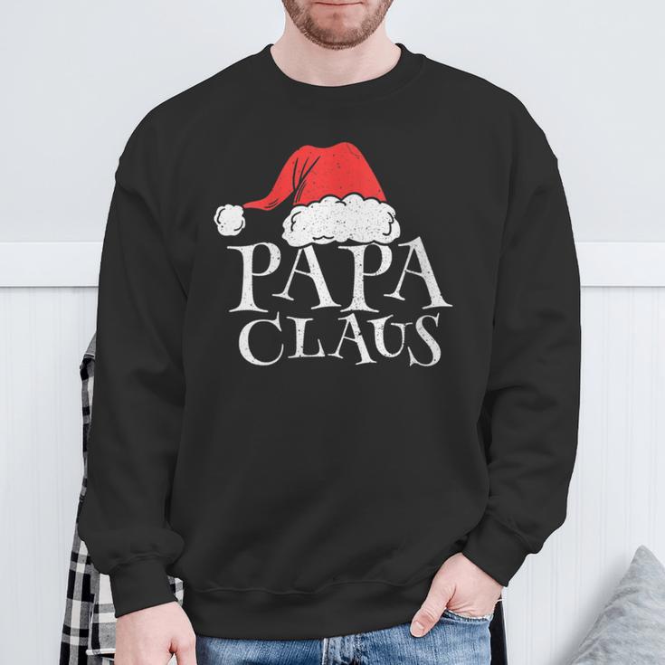 Damen Papa Claus Lustige Weihnachten Weihnachtsmannaterintage Mit-Ausschnitt Sweatshirt Geschenke für alte Männer