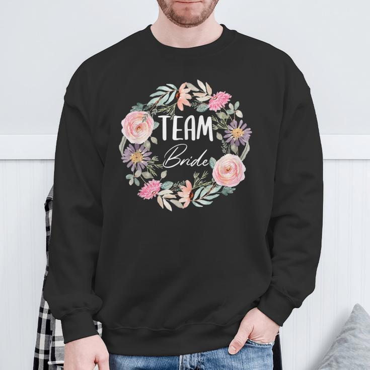 Damen Team Bride Blumenkranz Junggesellenabschied Jga Sweatshirt Geschenke für alte Männer