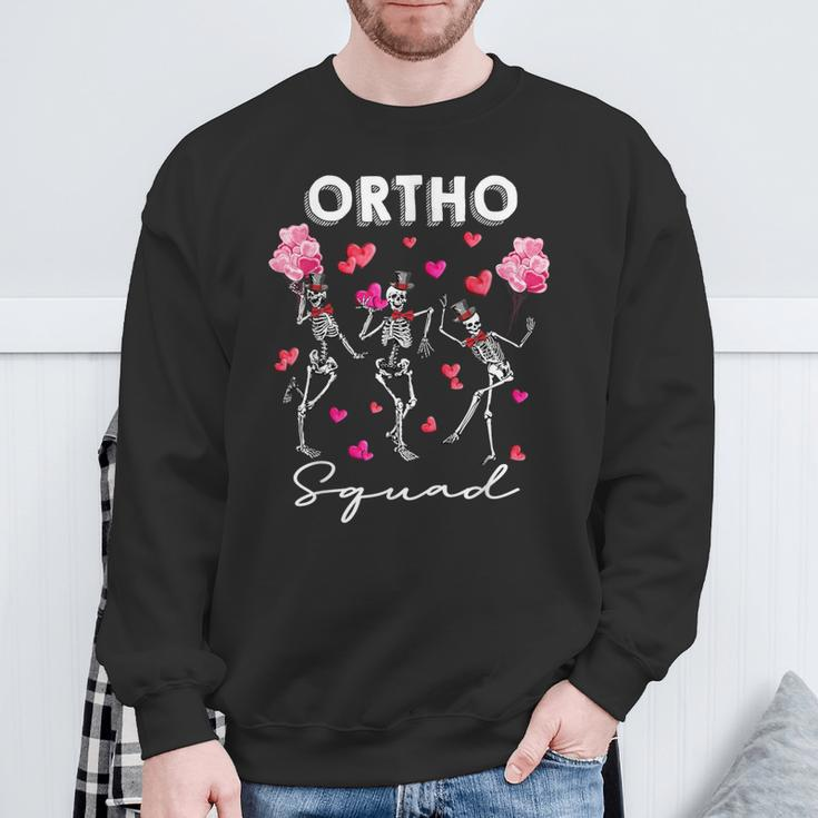 Dancing Skeleton Ortho Squad Orthopedic Valentine's Day Sweatshirt Gifts for Old Men