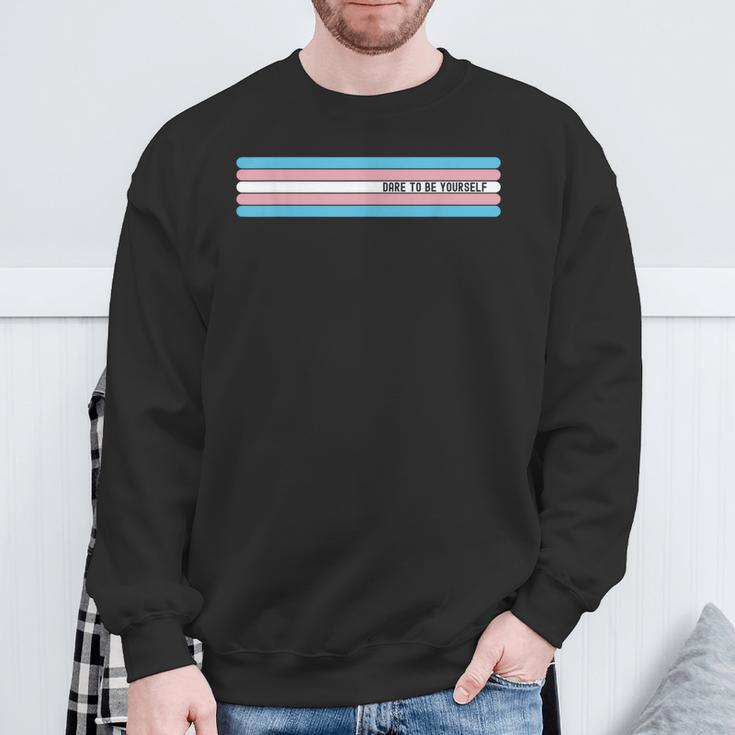 Dare To Be Yourself Support Transgender Lgbt Pride Sweatshirt Gifts for Old Men