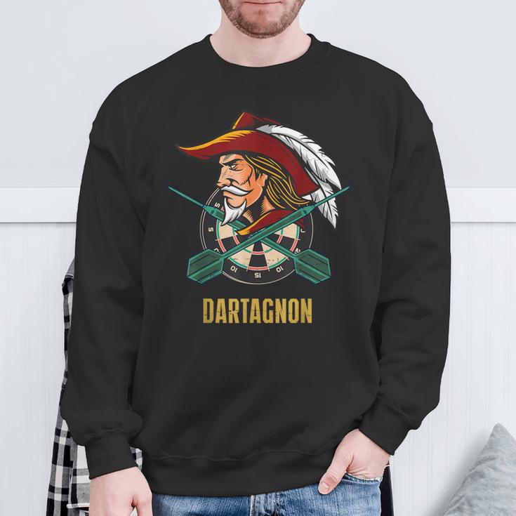 Dartagnan Dart Musker Darts Bullseye Retro Sweatshirt Geschenke für alte Männer