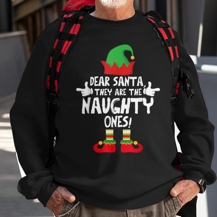 Dear Santa They're The Naughty Ones Family Christmas Pajamas Sweatshirt Gifts for Old Men