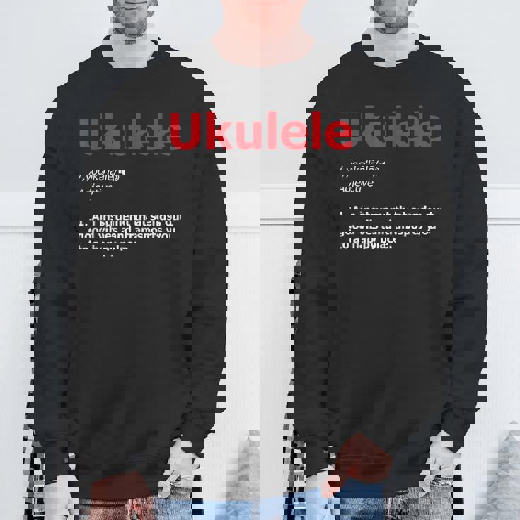 Definition Ukulele Hawaiian Guitar Musician Uke Acoustic Sweatshirt Gifts for Old Men