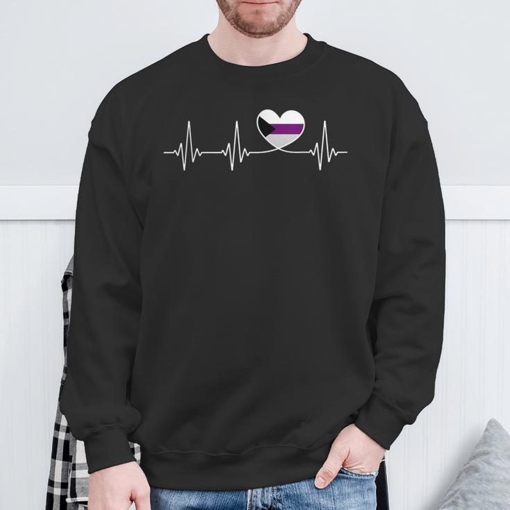 Demisexual Flag Heart For Demisexual Pride Sweatshirt Gifts for Old Men
