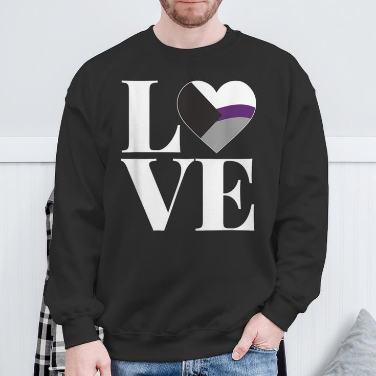 Demisexuality 'Love' Demisex Demisexual Pride Flag Sweatshirt Gifts for Old Men
