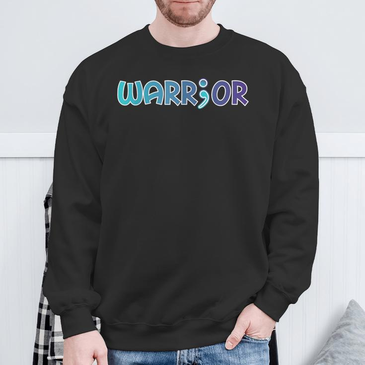 Depression Warrior Anti Suicide Anxiety Awareness Sweatshirt Gifts for Old Men